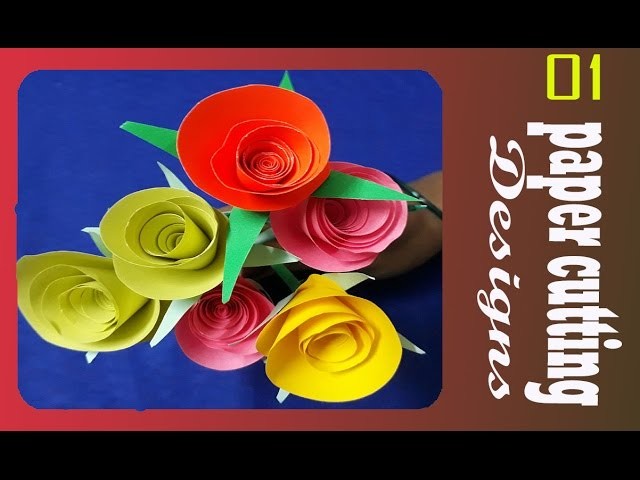 How to make simple rose flower paper art