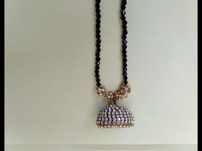 Silk Thread Necklace | Mangalsutra | Black beads chain Tutorial