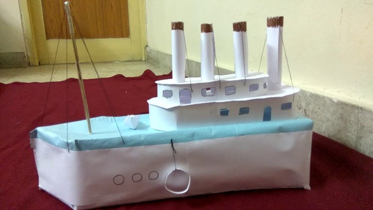 Titanic ship model with chart paper