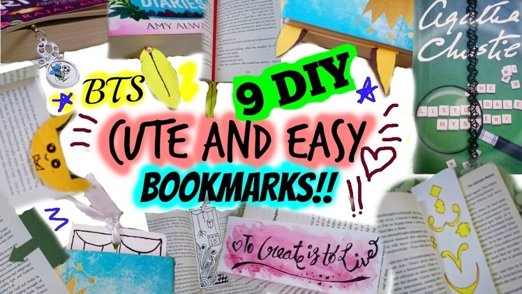 9 DIY CUTE AND EASY BOOKMARKS! 《 BTS 2017 》 | TheCuteBuddingCrafter
