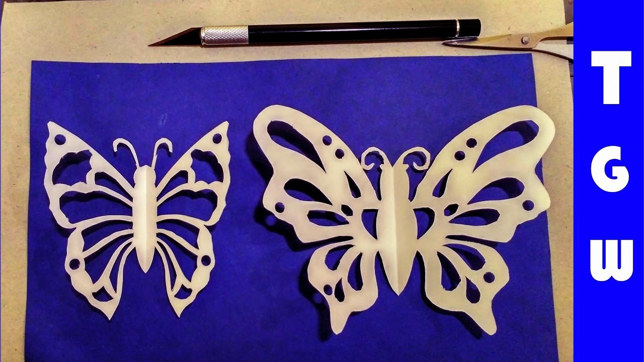 Beautiful paper butterfly cut out pattern | making butterfly