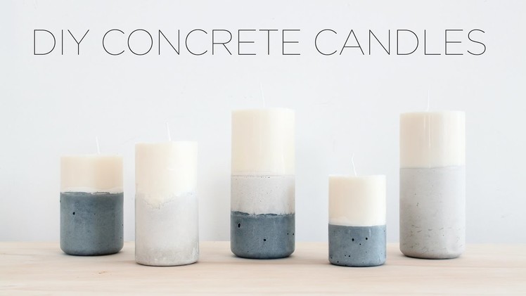 DIY Candles with Concrete Bases