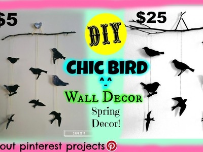 DIY CHIC BIRD BRANCH WALL HANGING!| Spring decor | pinterest project | TheCuteBuddingCrafter