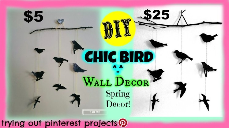 DIY CHIC BIRD BRANCH WALL HANGING!| Spring decor | pinterest project | TheCuteBuddingCrafter