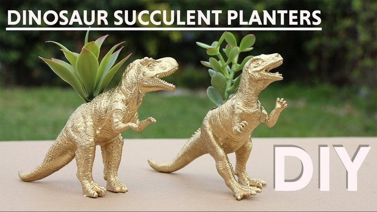 DIY Dinosaur Succulent Planters. Macetas de Dinosaurio