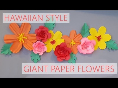 DIY |  HAWAIIAN STYLE PAPER FLOWERS | FLORES DE PAPEL ESTILO HAWAIANO ❤