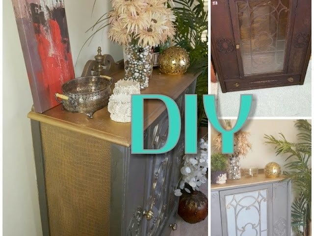 DIY HOW TO ADD TEXTURE AND GOLD TO CABINET FURNITURE