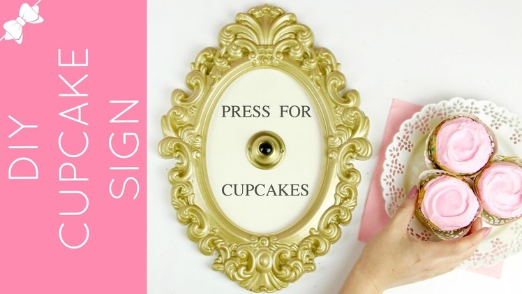 DIY "Press For Cupcakes" Framed Vintage Button Sign. Lindsay Ann Bakes