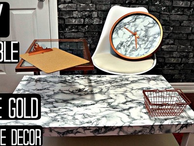 DIY ROSE GOLD & MARBLE Room Decor || Pinterest and Tumblr|
