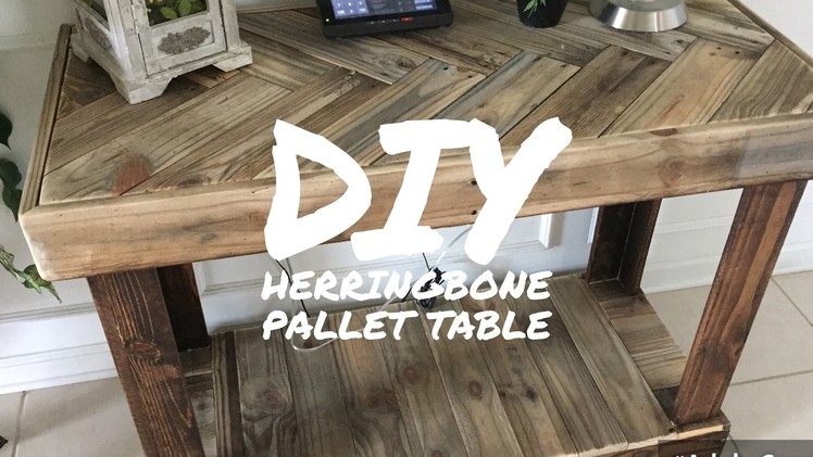DIY RUSTIC PALLET HERRINGBONE PATTERN TABLE - BY KAREN GOVERNABLE