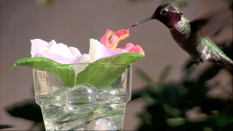 DIY Silk-Flower Hummingbird Feeder