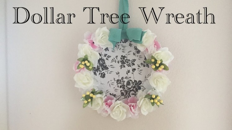 Dollar Tree DIY English Garden Toile Shabby Chic Spring Wreath - Easy $7