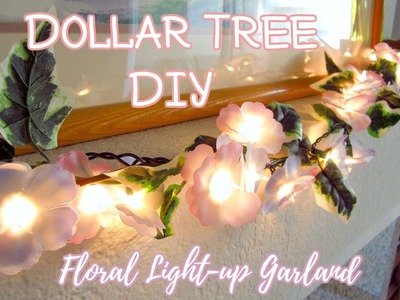 Dollar Tree DIY | Spring Floral Light-up Garland | Collab w. Crafty Kitty