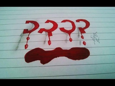 How to draw 3D drop letters on paper