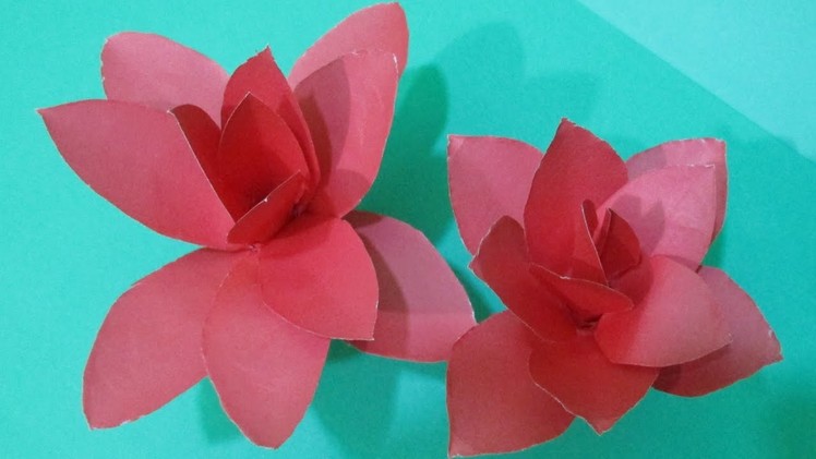 How to make a paper flower || easy origami paper flowers || water lily