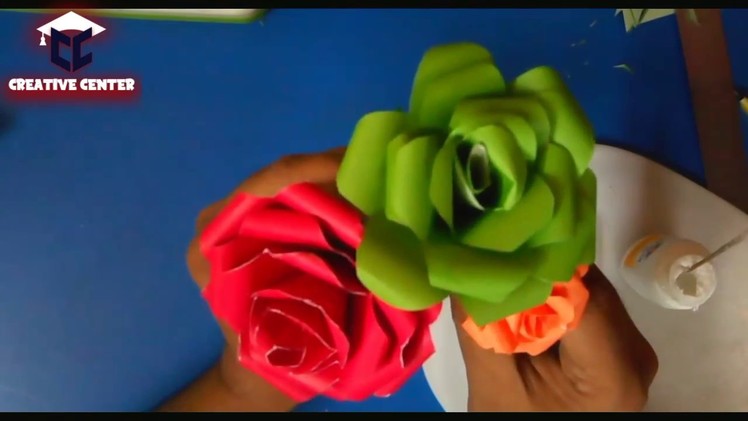 How to Make Realistic Beautiful  Paper  Rose very easy DIY Valentine Rose Paper crafts tutorial