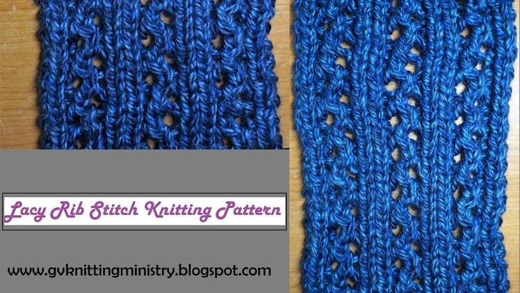 Lacy Rib stitch Knitting Pattern