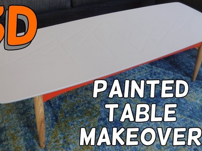 Midcentury Table Makeover with 3D Paint Trick!