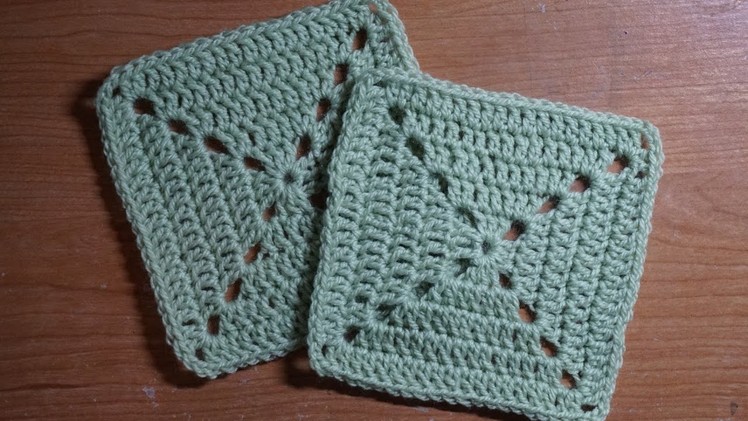 Simple double crochet granny square