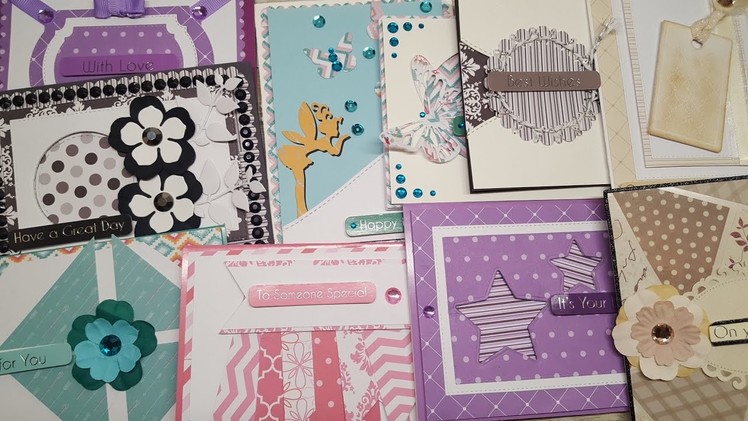 10 cards 1 kit. Crafty Ola's '' Love my scraps'' handmade cards.Set #3