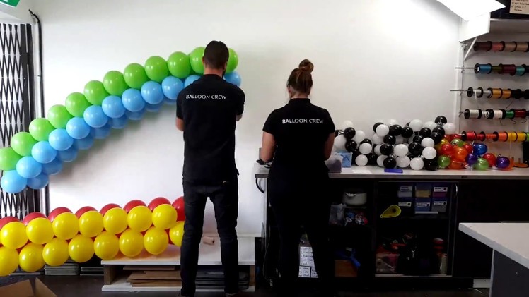 Balloon rainbow sculpture time lapse video