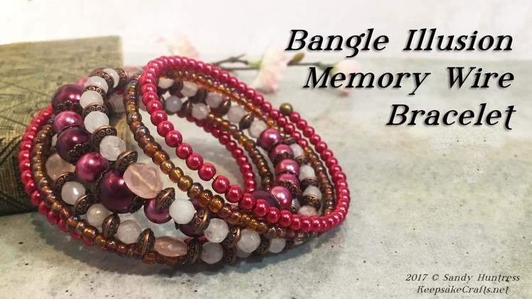 Bangle Illusion Memory Wire Bracelet-Jewelry Tutorial