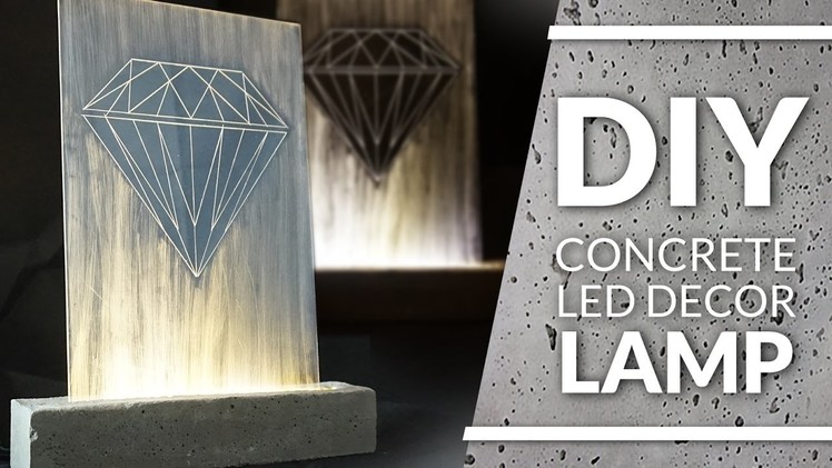 Concrete lamp DIY  diamond led decor