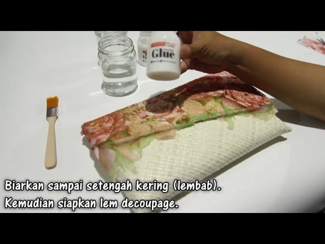 Decoupage Tutorial Clutch Pandan