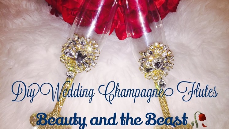 DIY Bling Wedding Champagne Flutes???? D.I.Y Bride Series(part 4) Beauty And The Beast ????