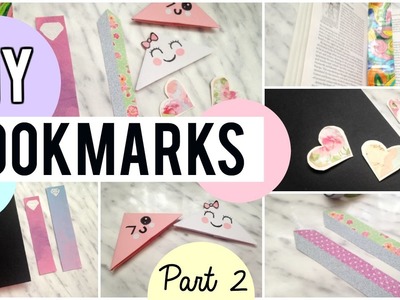 DIY Bookmarks | part 2 | Kawaii, washi tape, heart, ombre & doodle Bookmarks!