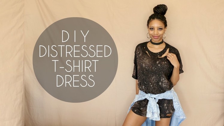 DIY DISTRESSED T-SHIRT DRESS
