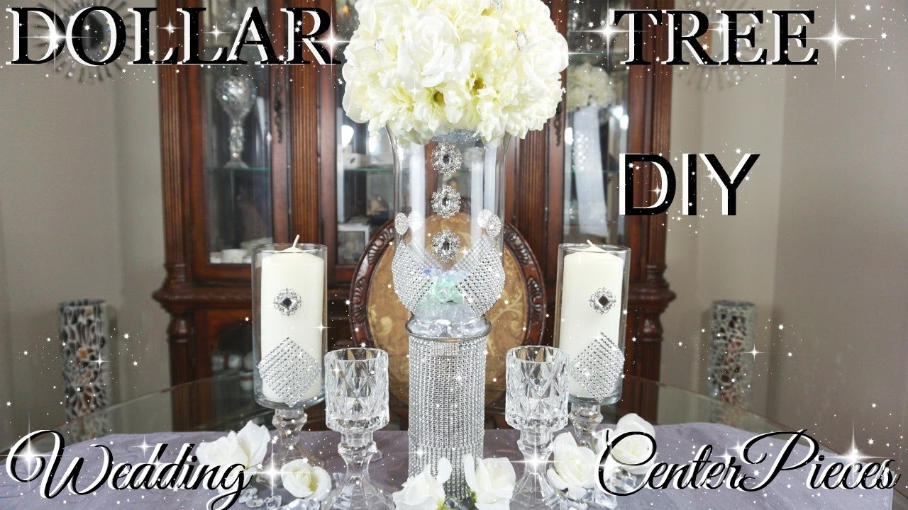 DIY DOLLAR TREE GLAMOROUS WEDDING CENTERPIECES WITH TOTALLY DAZZLED