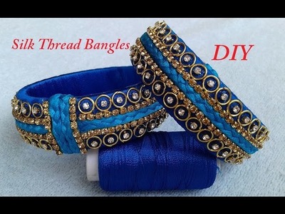DIY || how to make designer silk thread bangles at home || DIY silk thread bangles