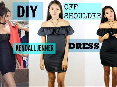 DIY Kendall Jenner Inspired How to make an Off Shoulder Dress BEGINNERS FRIENDLY