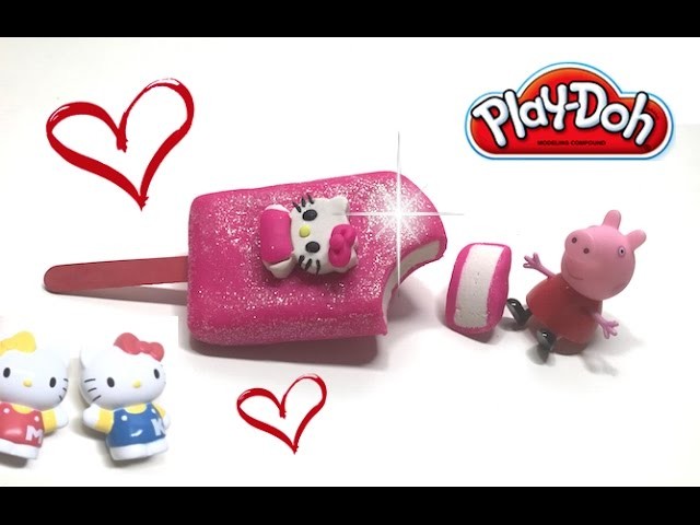 DIY Play-Doh Learn Make Pink Hello Kitty Popsicle Ice Cream Toy Soda