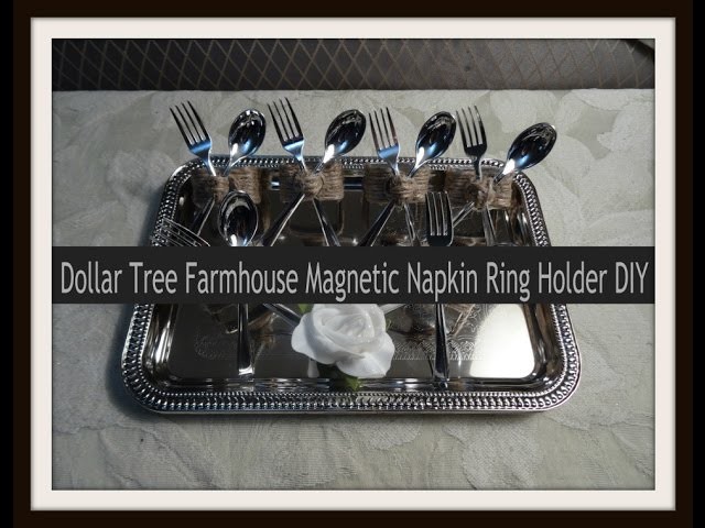 Dollar Tree Farmhouse Magnetic Napkin Ring Holder DIY