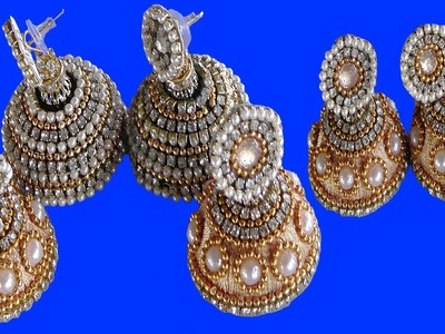 Easy Bridal Jhumkas Making Using Silk Tread | South Indian Gold Earrings! | Handmade Craft Works