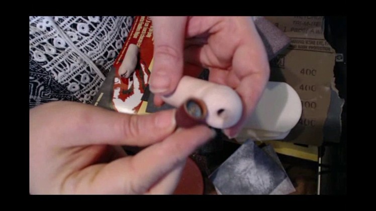 How to clean polymer clay sculptures by sanding and using Acetone