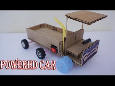 How To Make Powered Car Card board DIY - Electric Car For Toy Kids By LX DESIGN