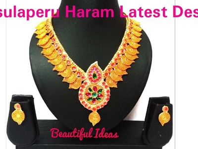 How to make Silk thread Kasulaperu Necklace.Haram Latest Design . Tutorial at Home
