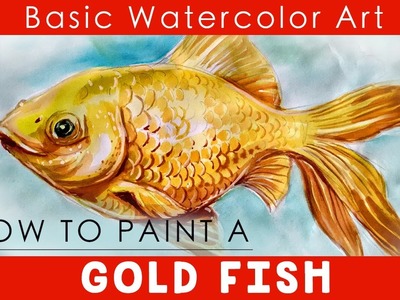 How to Paint Gold Fish with Watercolor Easy | Step by Step Tutorial | watercolor painting tutorial