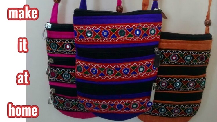 Learn cutting and sewing of wonderful handicrafted side bag in hindi