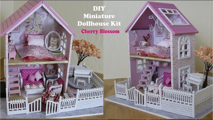 Miniature Dollhouse DIY Pink Cherry Blossom Doll House Kit (Part 1)