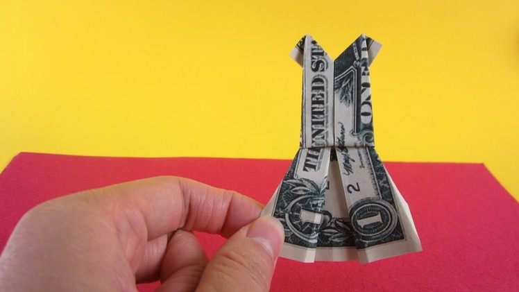 Money Origami tutorial 1$ Dollar Origami Money DRESS-Simple Origami Instruction