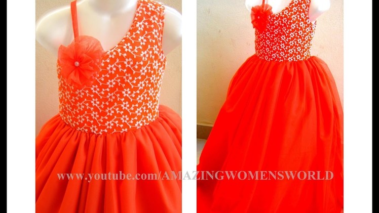 ONE STRAP ONE SHOULDER  | BALL GOWN | CUTTING & SEWING | DIY|  || AWW # 271||