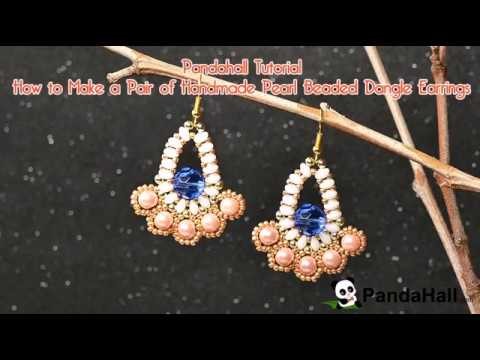 Pandahall Tutorial   How to Make a Pair of Handmade Pearl Beaded Dangle Earrings