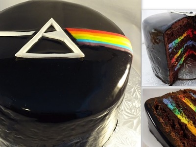 Pink Floyd Cake with Mirror Glaze and Rainbow Inside!- with yoyomax12