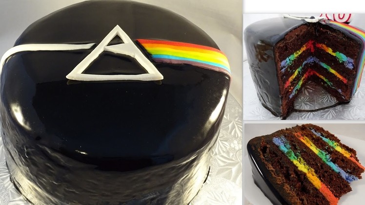 Pink Floyd Cake with Mirror Glaze and Rainbow Inside!- with yoyomax12
