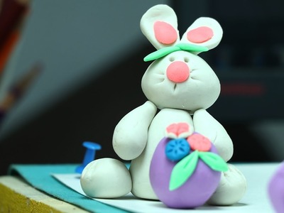 Play Doh Easter Bunny with Egg - Kids Clay Modelling Tutorial