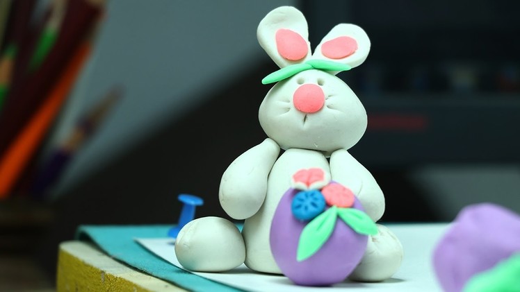 Play Doh Easter Bunny with Egg - Kids Clay Modelling Tutorial